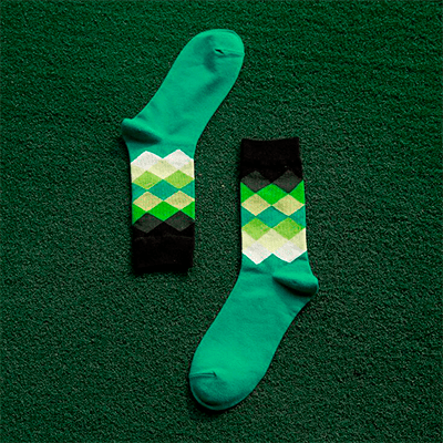Grønne sokker med mønster
